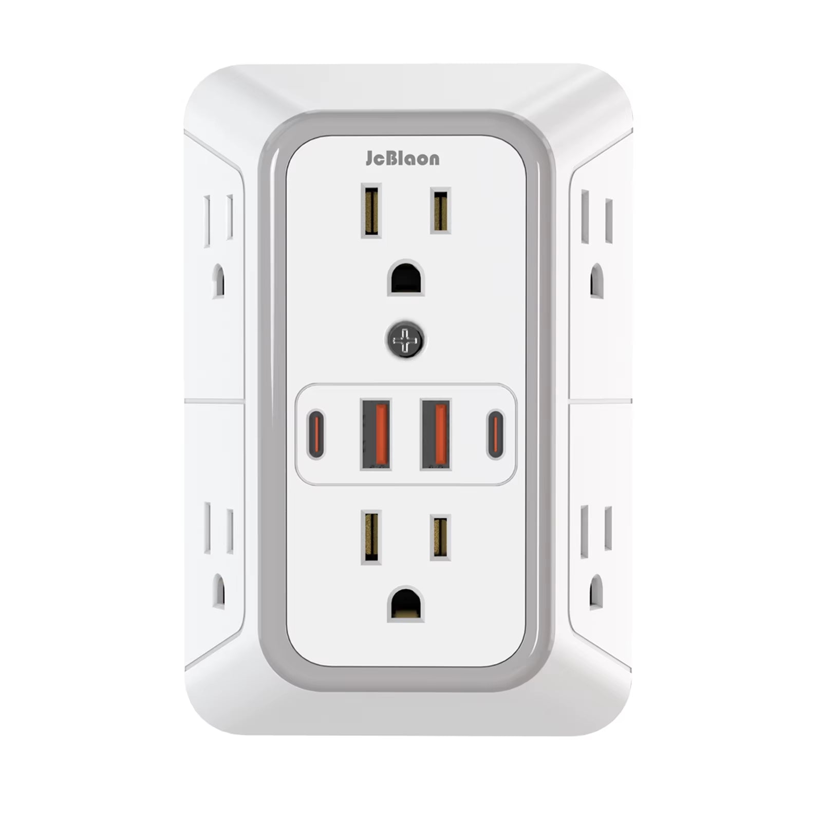Professional Power Strip with 6 AC Outlets and 4 USB Ports (2 Type C), Universal Wall Socket with Network Filter and Fast Charging Capability