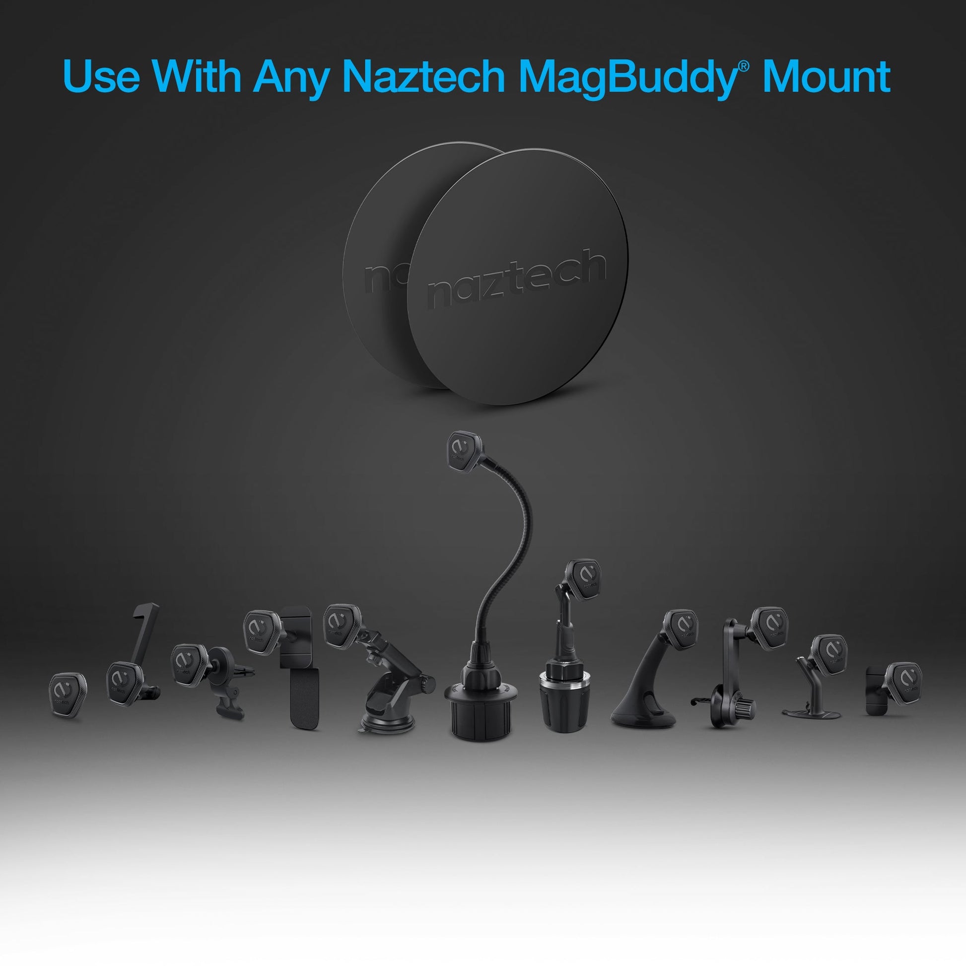 Naztech MagBuddy Universal Round Plates – Wireless Charging Compatible -magnetic