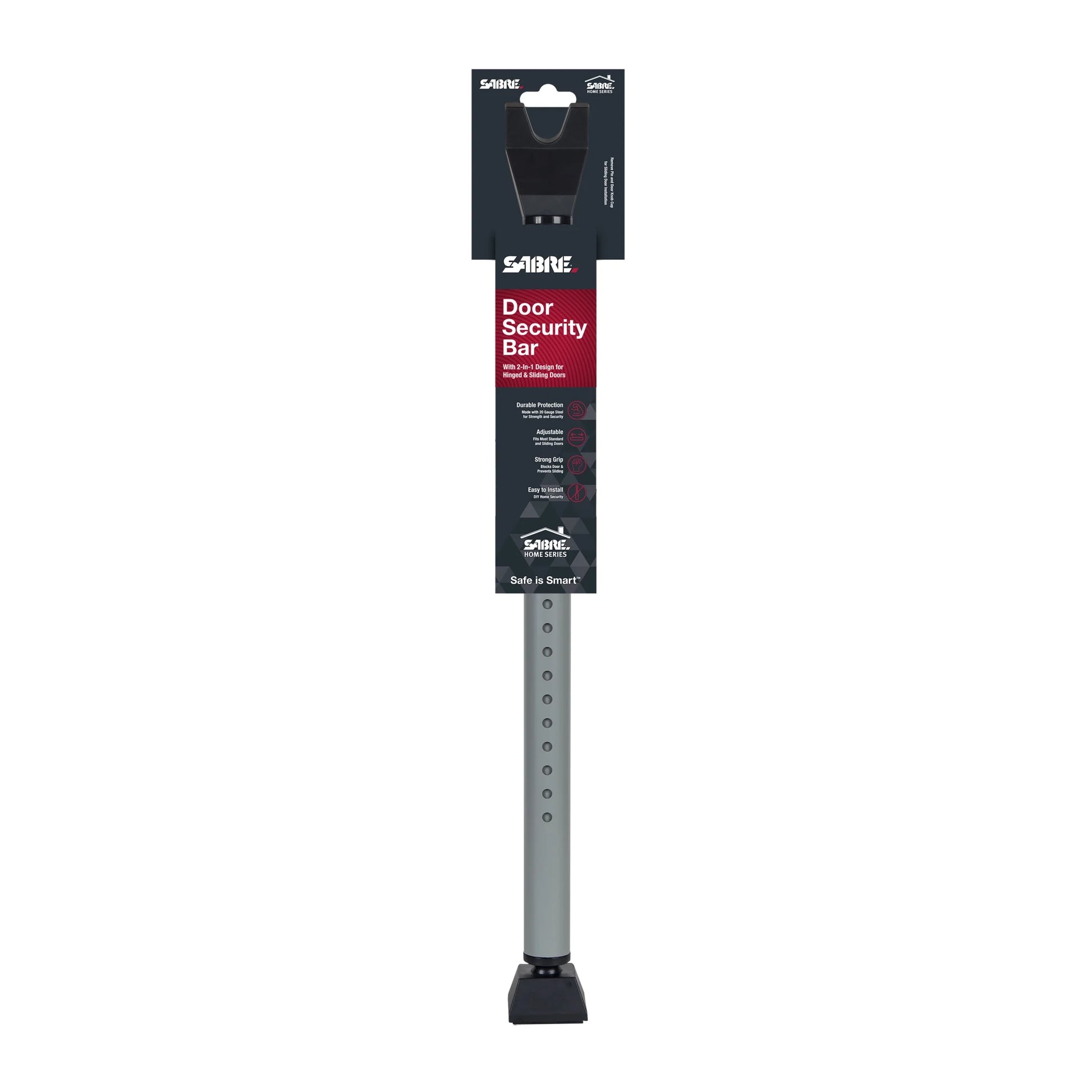 Door Security Bar, Adjustable 2-In-1 Home Security Door Bar
