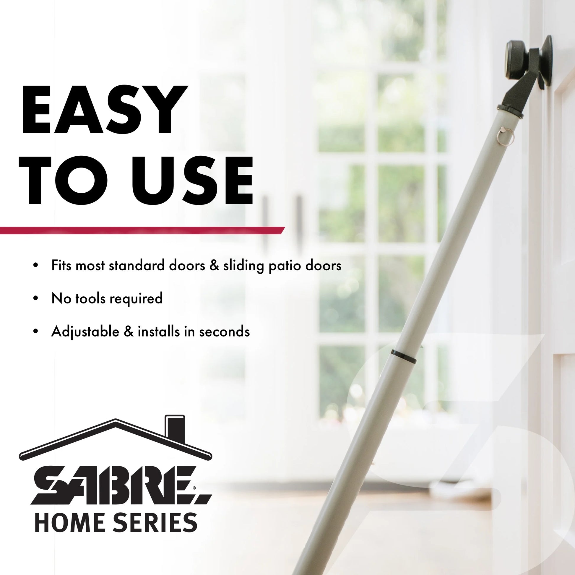 Door Security Bar, Adjustable 2-In-1 Home Security Door Bar