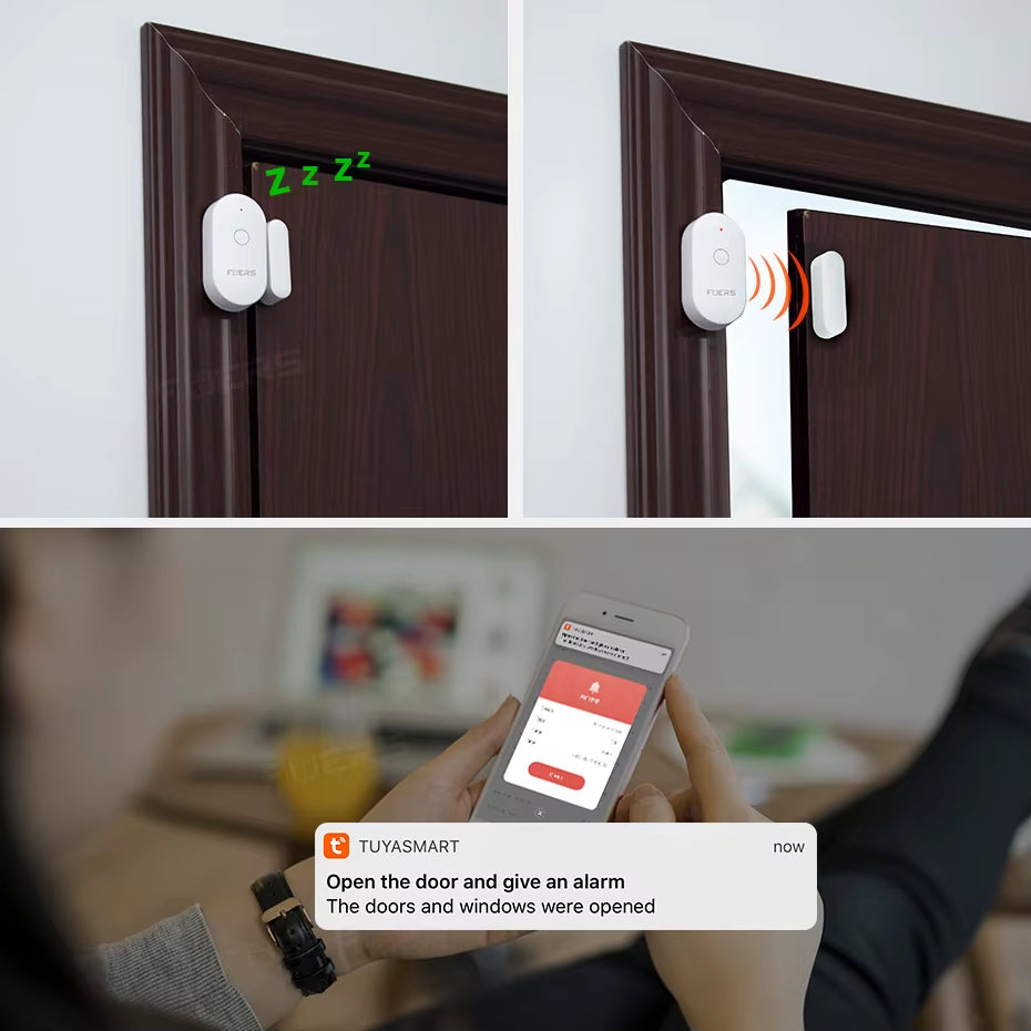 Tuya Smart Home Wifi Door Sensor Door Open Detectors Security Protection Alarm System Home Security Alert Security Alarm