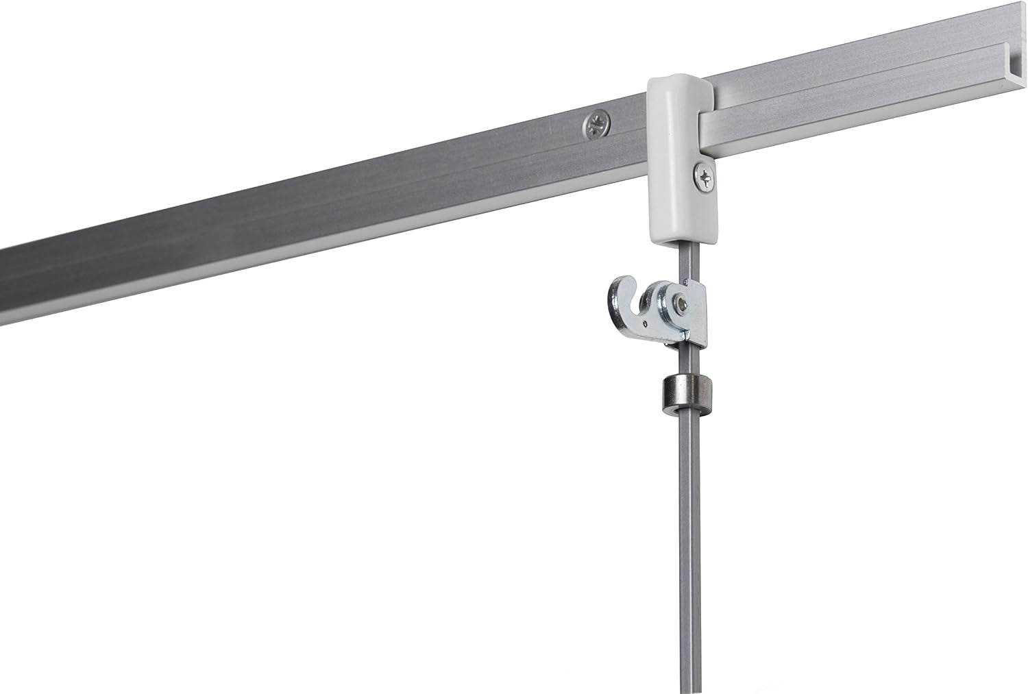 STAS Art Hanging Set: STAS J-Rail Max Security Rod 4X4 White 200 Cm + Security Hook + Security Cap