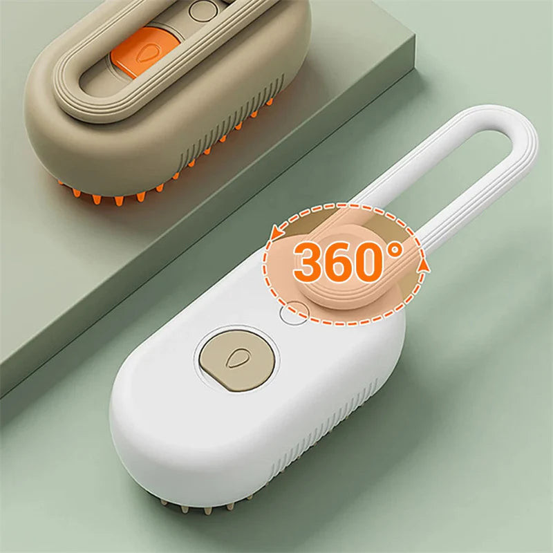 3-in-1 Electric Pet Steam Brush – Grooming, Massage & Hair Removal for Cats & Dogs