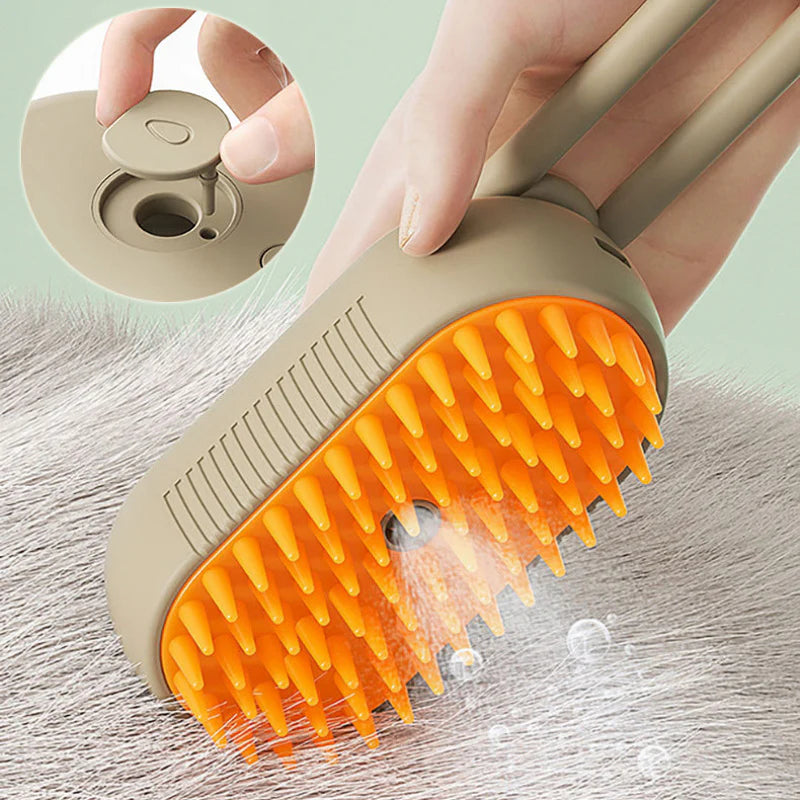 3-in-1 Electric Pet Steam Brush – Grooming, Massage & Hair Removal for Cats & Dogs