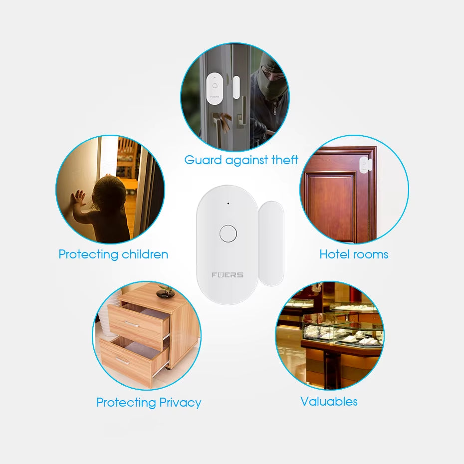 Tuya Smart Home Wifi Door Sensor Door Open Detectors Security Protection Alarm System Home Security Alert Security Alarm
