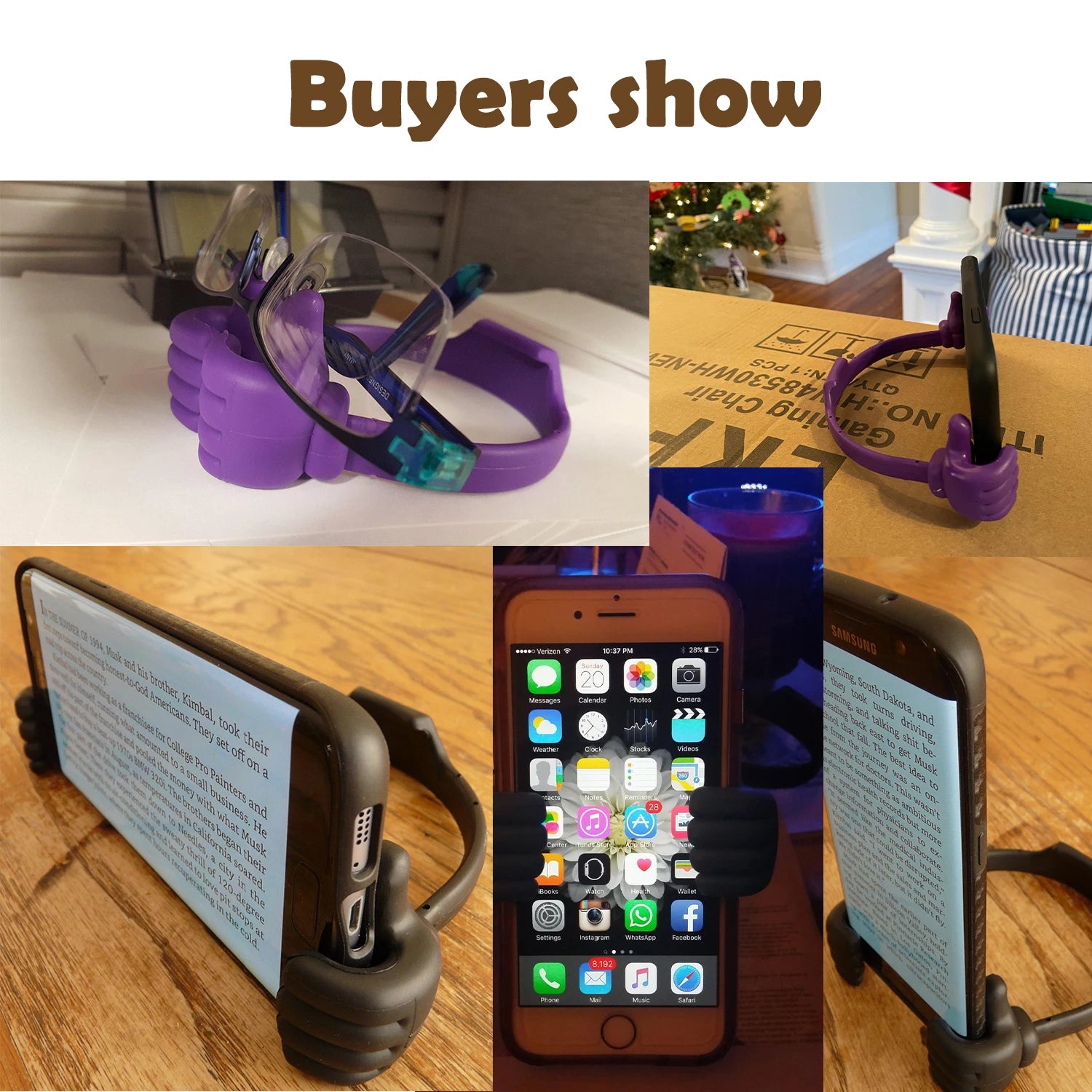 Flexible Cell Phone and Tablet Stand Holder for iPhone, Samsung, Xiaomi, and Huawei - Ergonomic Lazy Desk Design